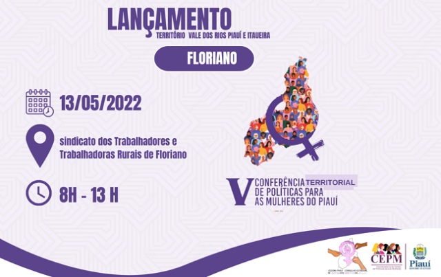 Cartaz da conferência sobre os direitos das mulheres em Floriano